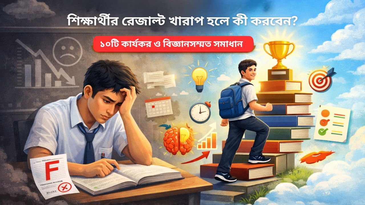 শিক্ষার্থীর রেজাল্ট খারাপ হলে কী করবেন? ১০টি কার্যকর ও বিজ্ঞানসম্মত সমাধান